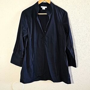 Leggiadro Black 3/4 Sleeve Tunic Top